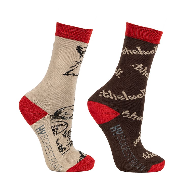 Hy Equestrian Thelwell Collection Comic Chaos Socks (Pack of 2) image 2